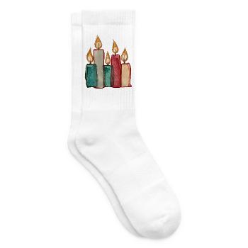 Candle Quartet Aquarell Glow - Tennissocken - Weiß - Rechts