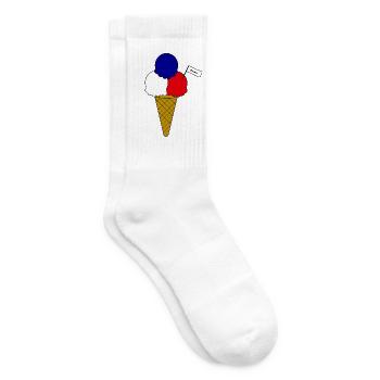 Französich France Flag Eiscreme - Tennissocken - Weiß - Rechts