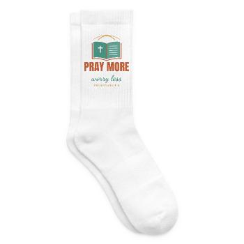Pray More Worry Less – Philippians 4:6 - Tennissocken - Weiß - Rechts