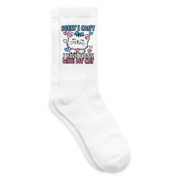 Katzenliebhaber Katzenmama Haustiereltern Kätzchenkunst - Tennissocken - Weiß - Rechts