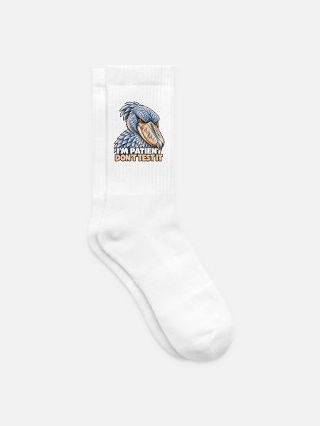 Shoebill – Ich bin geduldig, teste es nicht - Tennissocken - Weiß