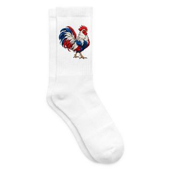 Stolzer Gallischer Hahn - Frankreich Nationaltier  - Tennissocken - Weiß - Rechts