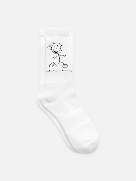 Running Strichmännchen - Läufer - Jogging - Tennissocken - Weiß