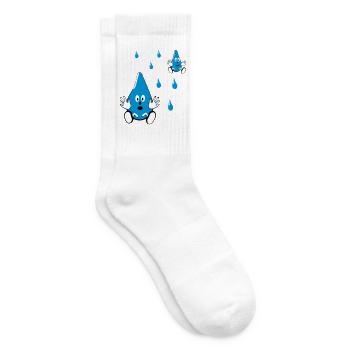 Little Water Drop Friends - Tennis socks - white - Right