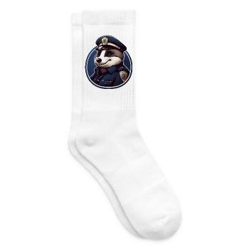 Badger Police - Tennis socks - white - Right