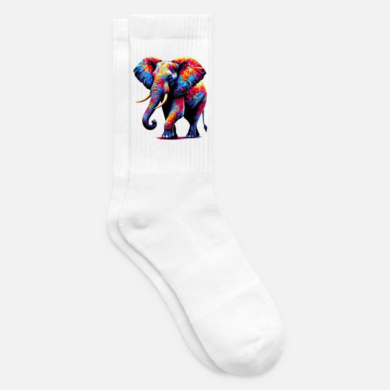 Éléphant - Chaussettes de tennis - blanc