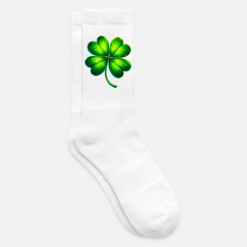 Vierblättriges Kleeblatt - Tennissocken - Weiß