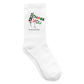 Thank you, thank you for the colorful life - Tennis socks - white - Right