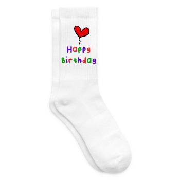 HAPPY BIRTHDAY. JOYEUX ANNIVERSAIRE. ANNIVERSAIRE. - Chaussettes de tennis - blanc - Droite
