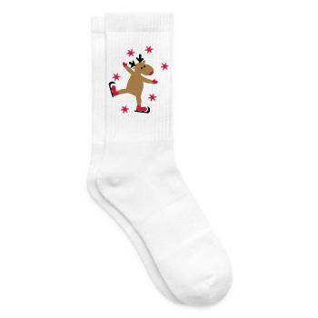 Drôle d’orignal pour Noël - Chaussettes de tennis - blanc - Droite