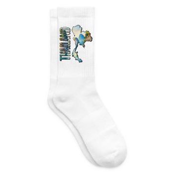 Carte aquarelle Thaïlande - Chaussettes de tennis - blanc - Droite