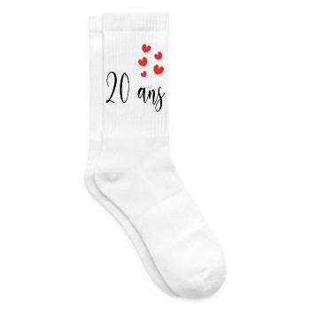 20. 20th ANNIVERSARY. 20 YEARS ANNIVERSARY. 20 YEARS. - Tennis socks - white - Right