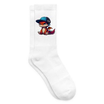 HipHop-Drache - Tennissocken - Weiß - Rechts