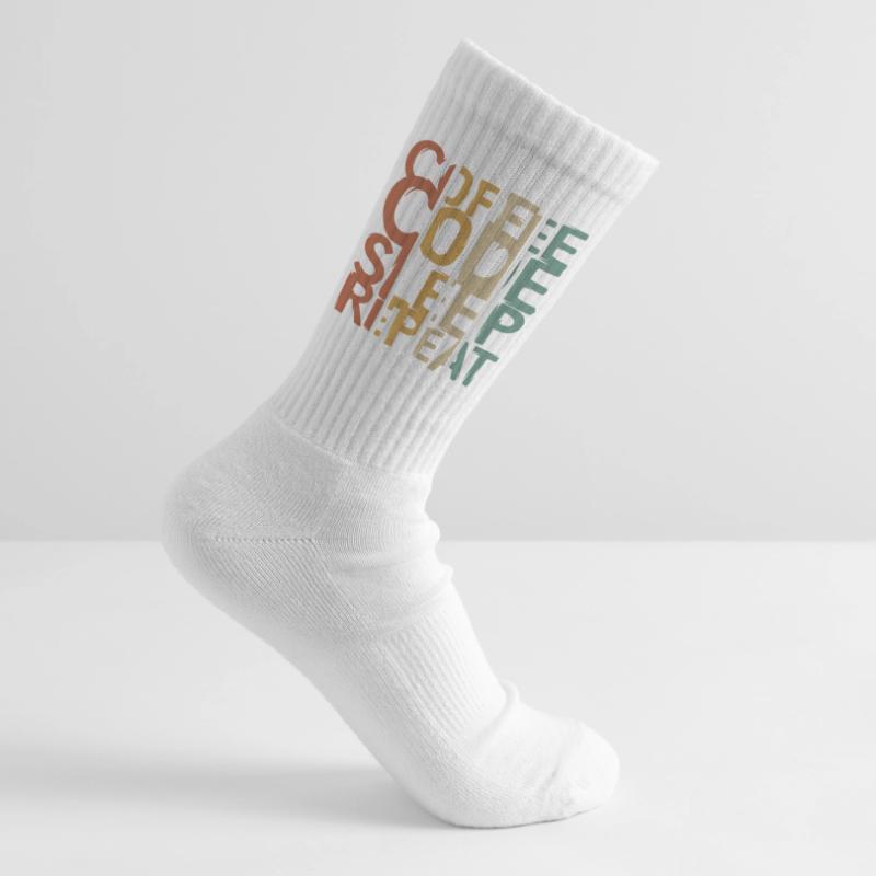 Coffee Code Sleep Repeat – Developer Design Tennis socks