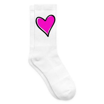 Motif cœur rose vif - Chaussettes de tennis - blanc - Droite