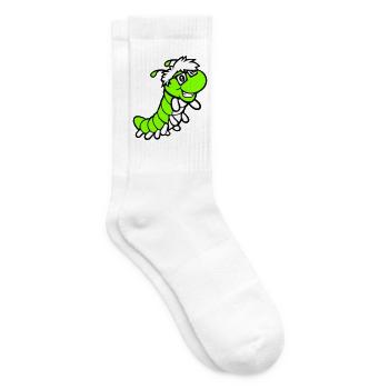 Nerd Caterpillar Intelligent Geek Worm Horn-rimmed Glasses Smart - Tennis socks - white - Right