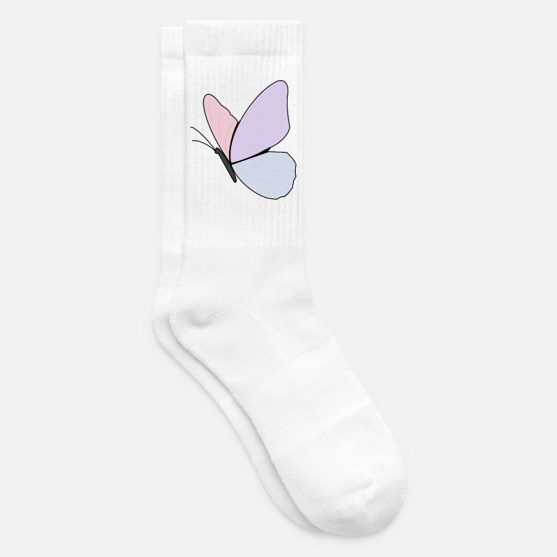 Conception de papillon pastel - Chaussettes de tennis - blanc