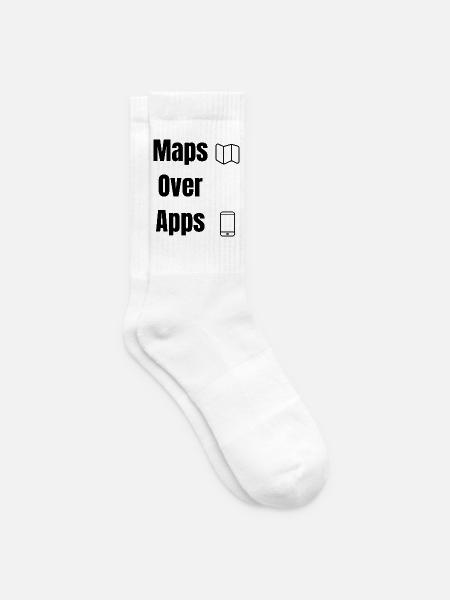 Maps Over Apps – Travel Shirt - Tennissocken - Weiß