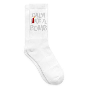 Calme comme une bombe Paradoxe Ironie Humour Blague explosive - Chaussettes de tennis - blanc - Droite