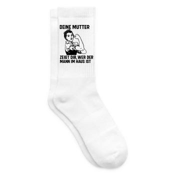 Mann im Haus deine Mutter - Tennissocken - Weiß - Rechts