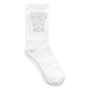 Strong Women Scare Weak Men Selbstbewusst Feminist - Tennissocken - Weiß - Rechts