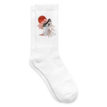 Mondbeschienene Blüten-Verzauberin - Tennissocken - Weiß - Rechts