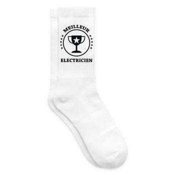 Meilleur Électricien : Le Trophée de la Qualité - Chaussettes de tennis - blanc - Droite