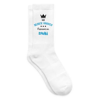 Cadeau naissance bébé garçon Mai Beaux Gosses BG - Chaussettes de tennis - blanc - Droite