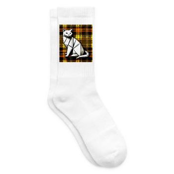 Katze - Tennissocken - Weiß - Rechts