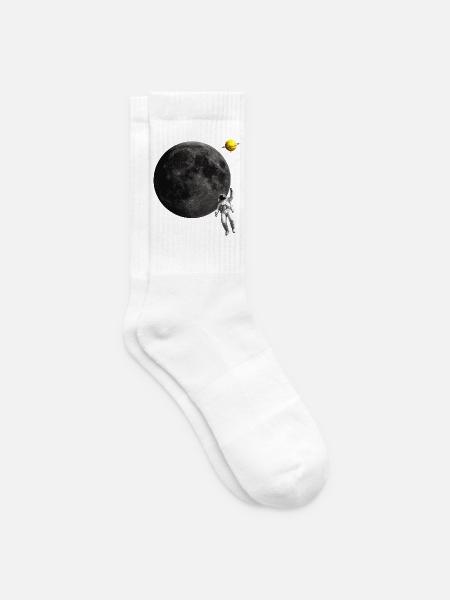 Astronaut and Moon Balloon - Tennissocken - Weiß