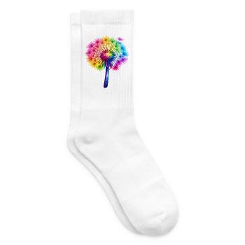 Regenbogen-Pusteblume - Tennissocken - Weiß - Rechts