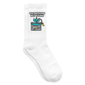 404 Weekend Not Found Roboter - Tennissocken - Weiß - Rechts