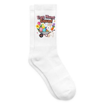 Egg Hunt Squad Bunny Easter Design - Tennis socks - white - Right