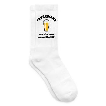 Feuerwehr – Wir Löschen Nicht Nur Brände! POS - Tennissocken - Weiß - Rechts