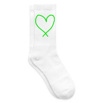 Hellgrünes Herz grün Geschenkidee grasgrün  - Tennissocken - Weiß - Rechts