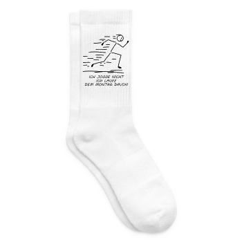 Ich jogge nicht ich laufe dem Montag davon  - Tennissocken - Weiß - Rechts