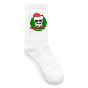 Wütende Weihnachtskatze Weihnachtsstimmung Weihnachtswortspiel - Tennissocken - Weiß - Rechts