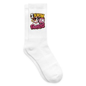 Jack Russell Terrier - Tennissocken - Weiß - Rechts
