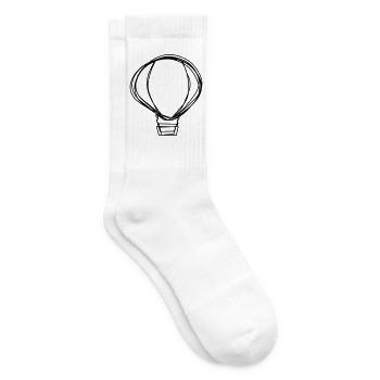 Heißluftballon handgezeichnet - Tennissocken - Weiß - Rechts