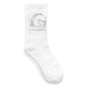 Charles Bukowski ASCII-Kunst - Tennissocken - Weiß - Rechts