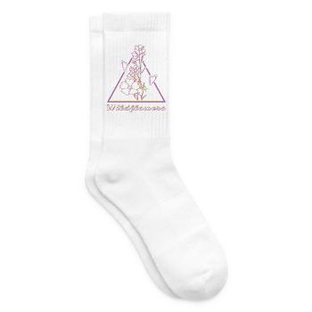 Farbenfrohes Wildblumen Motiv - Tennissocken - Weiß - Rechts