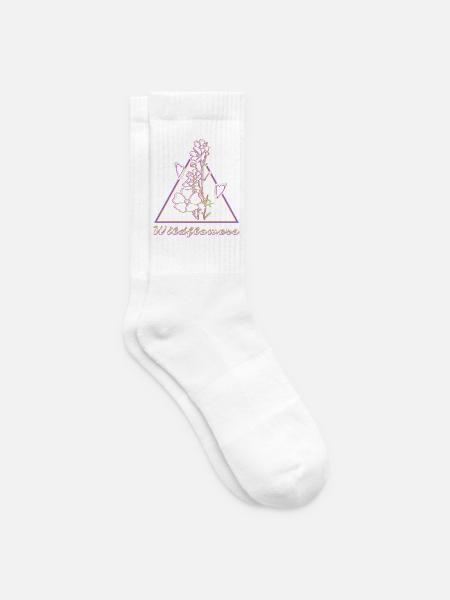 Farbenfrohes Wildblumen Motiv - Tennissocken - Weiß