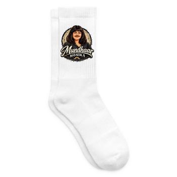 Mundhaar Monika Schnurrbart Style - Tennissocken - Weiß - Rechts