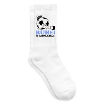 Ruhe Der König schaut guckt Fußball Fußballfan - Tennissocken - Weiß - Rechts
