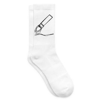 Pinsel handgezeichnet - Tennissocken - Weiß - Rechts