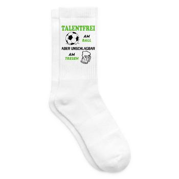 Fußball Fussball Talentfrei am Ball Tresen Bier - Tennissocken - Weiß - Rechts