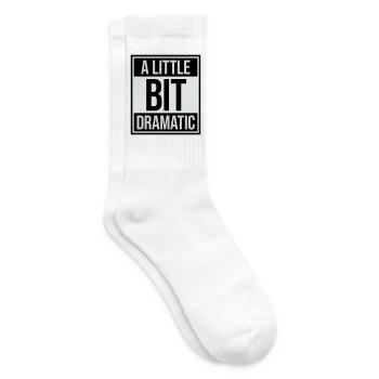 A Little Bit Dramatic Drama Queen Spruch Logo Text - Tennissocken - Weiß - Rechts