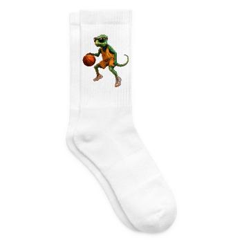 Basketball-Echse im Orange-Trikot - Tennissocken - Weiß - Rechts