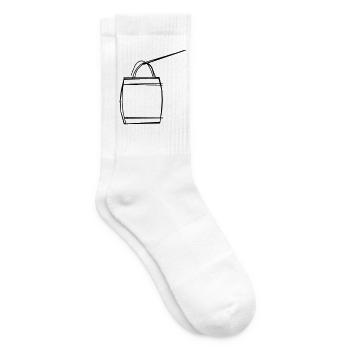 Martinslaterne handgezeichnet - Tennissocken - Weiß - Rechts