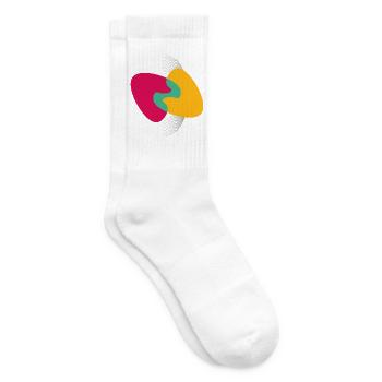 Überlappende Farbblasen - Tennissocken - Weiß - Rechts